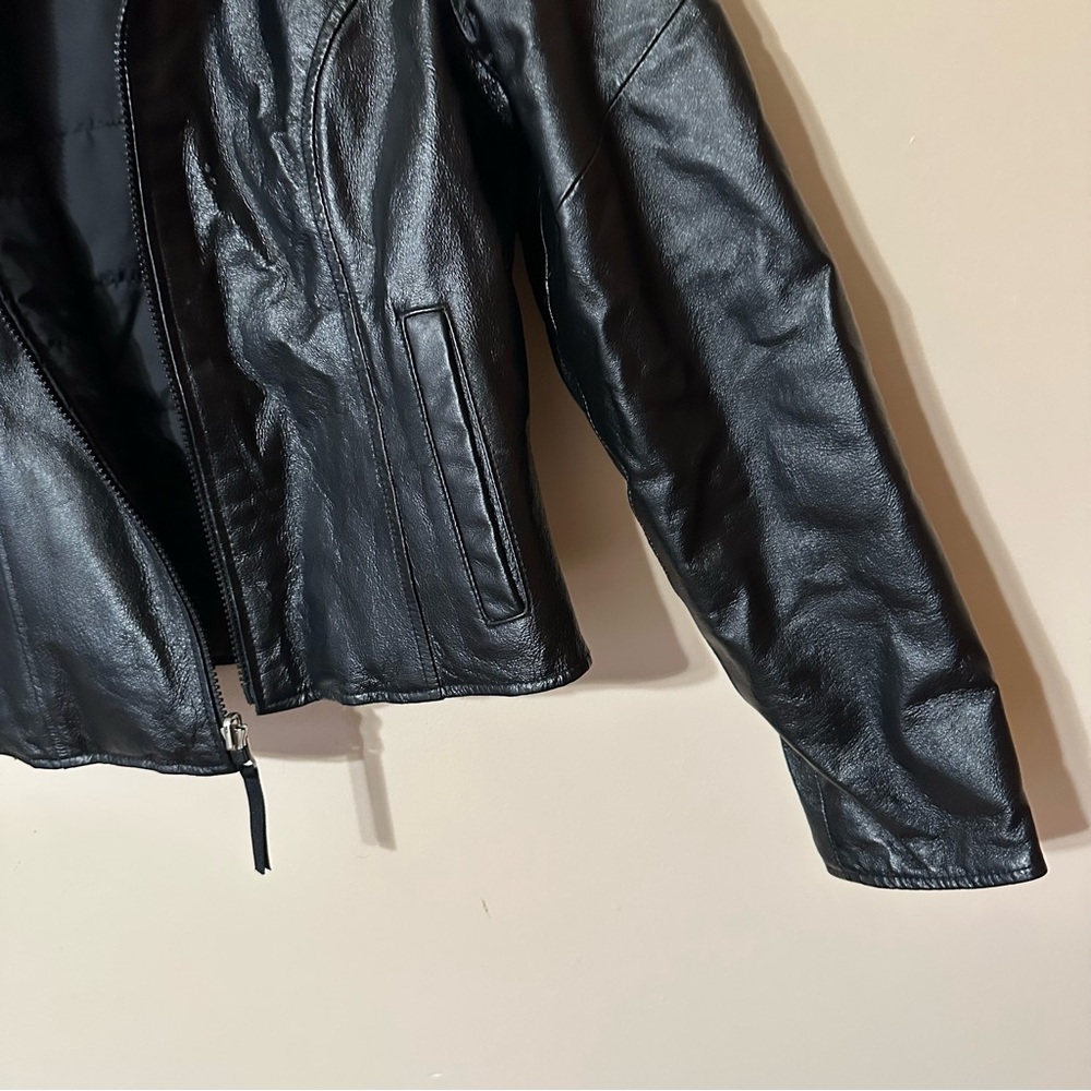 Wilson’s Leather Maxima black leather women’s jacket size small reversible - Picture 4 of 11
